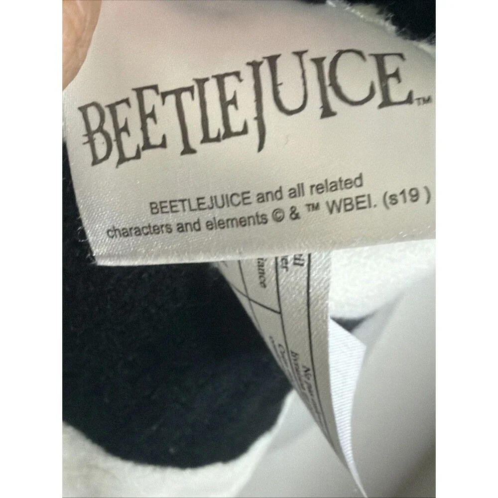 Tim Burton's Beetlejuice Scarf  Vintage 78”x8” Striped Tassels White Black Green